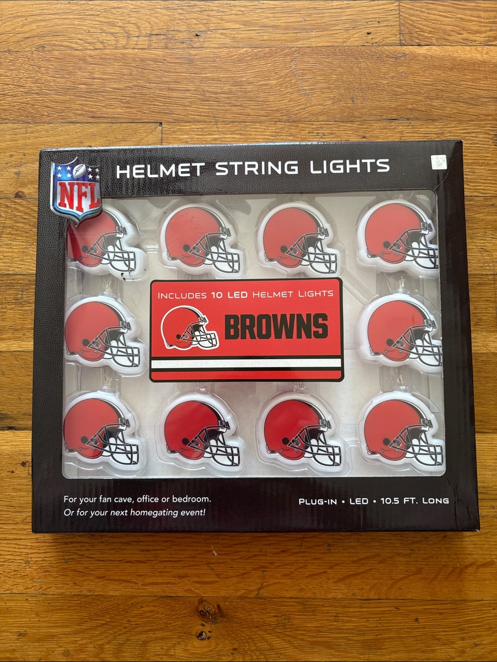 Cleveland Browns Helmet String Lights 10 LED 10.5 FT Plug-In NEW